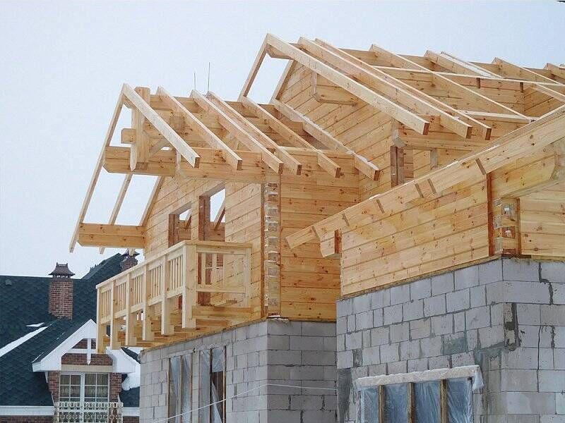 Двухскатная крыша для дома своими руками из обрезного бруса